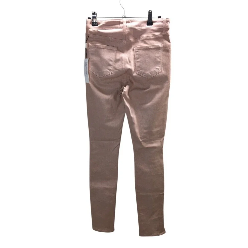 L'Agence Jeans Women's Size 25 Petal Pink Coated Josie Skinny Side Seam Slit